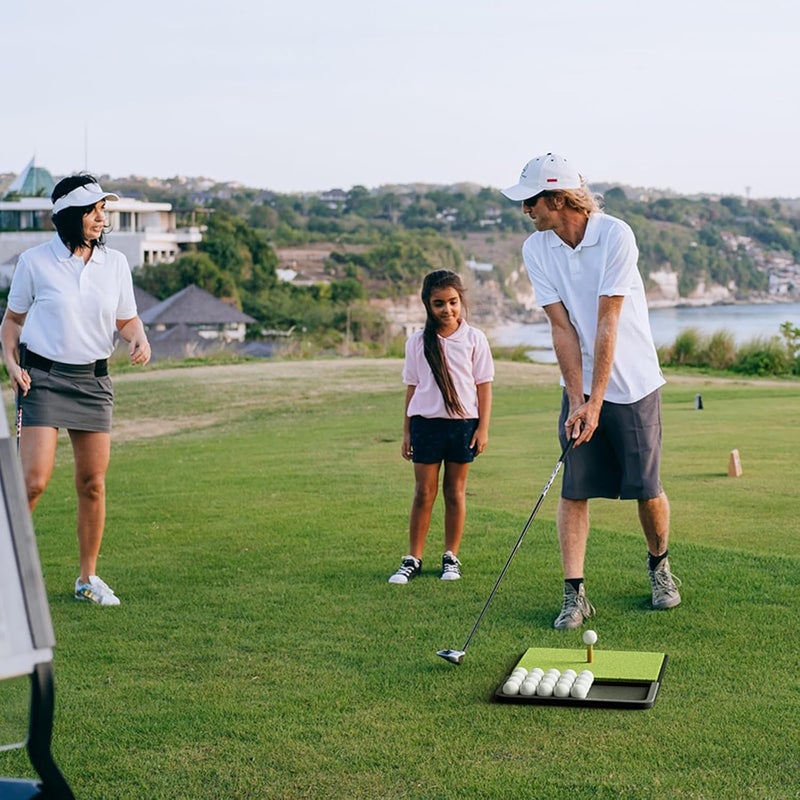 Ponsonbay Integrated Golf Mat with Ball Tray, Small Thickening Golf Mats Practice Outdoor & Indoor, Artificial Grass with Anti-Slip Rubber Bottom Mat for Driving, Chipping Swing - Image 5